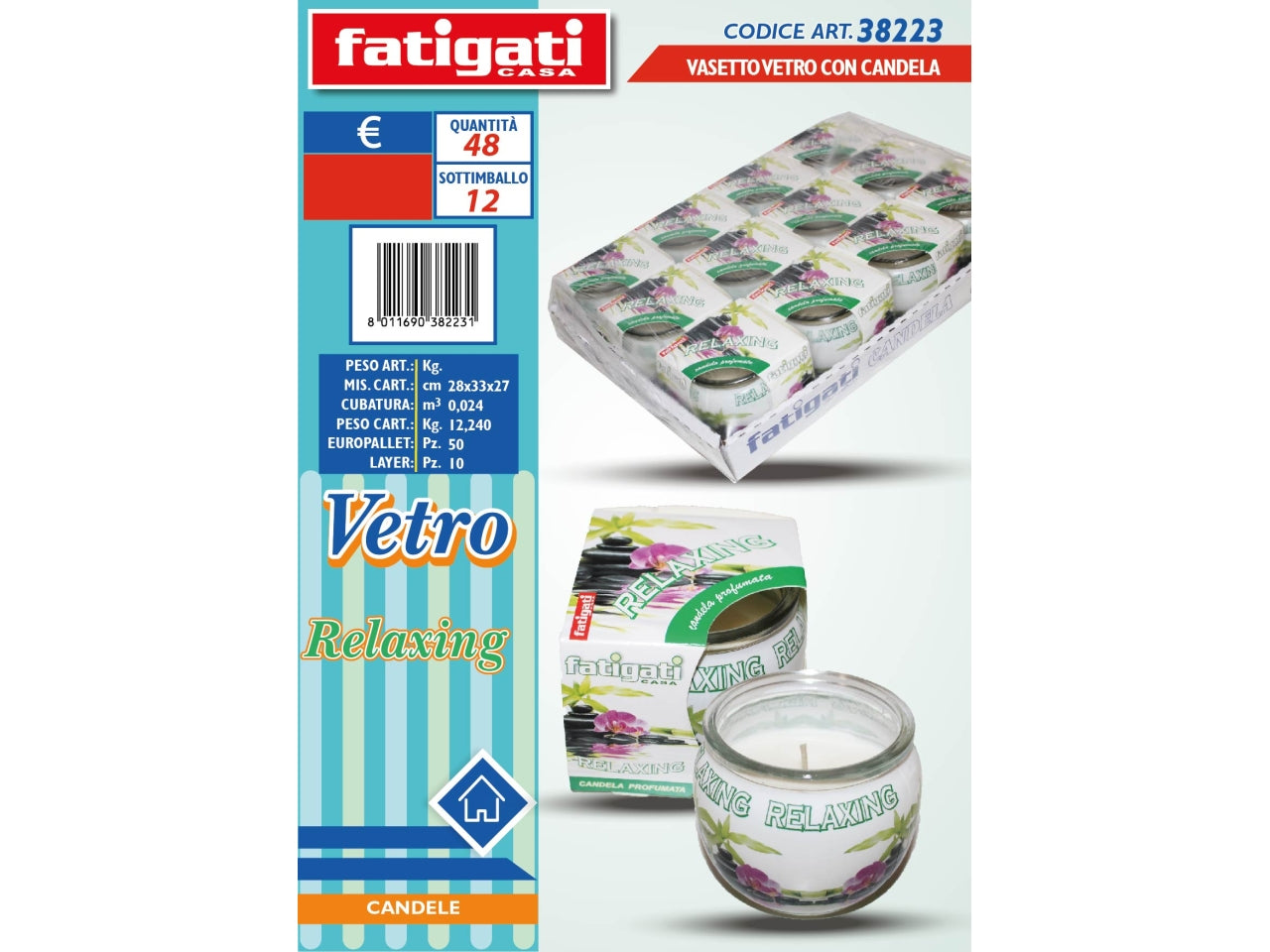 Candela profumata in vasetto di vetro al profumo di relaxing  - Fatigati