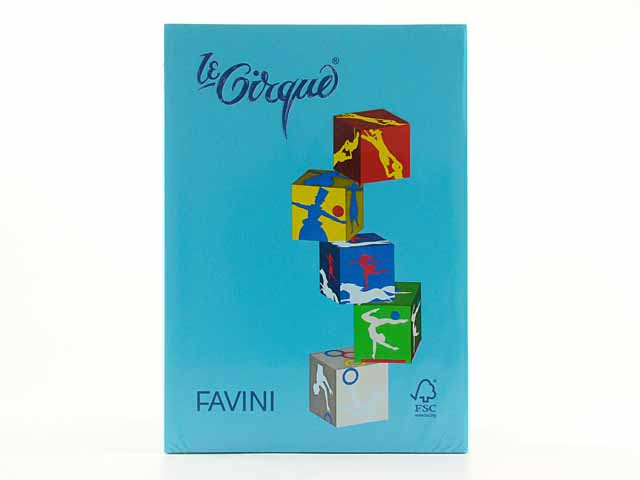 Risma fogli A4 Favini in colore azzurro 210x297mm 80gr