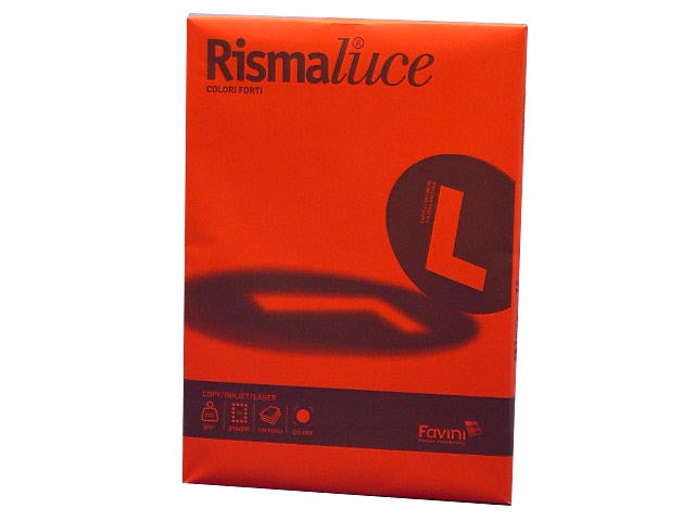 Risma fogli A4 Favini in colore rosso 210x297mm 200gr