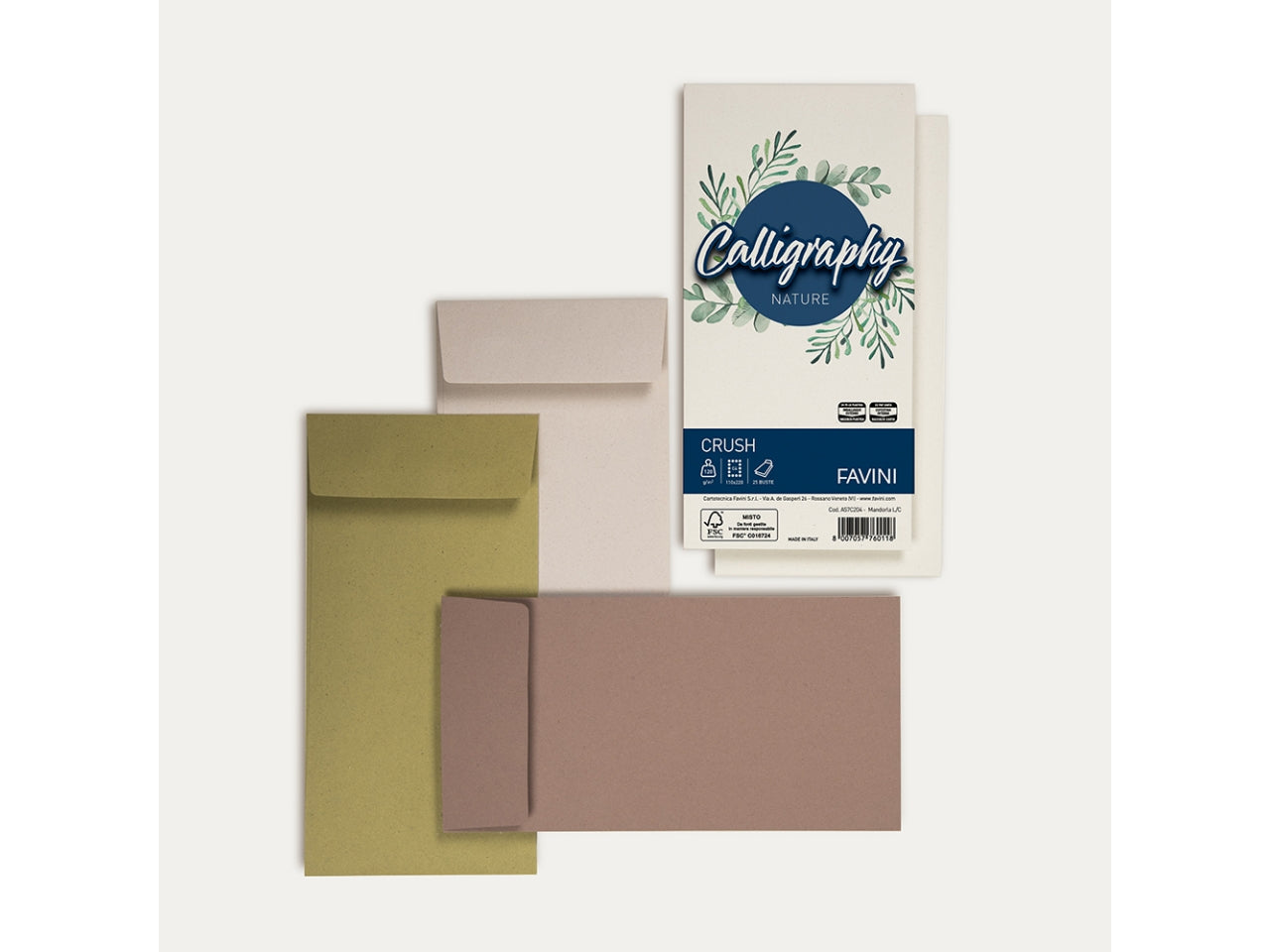 Buste calligraphy colore mandorla misura 110x220mm - la confezione comprende 25 buste