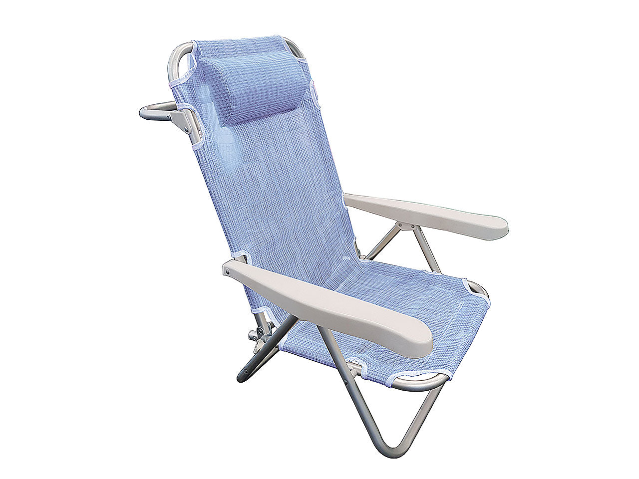 Sedia da mare 61x61x81cm di colore blu in textilene e alluminio