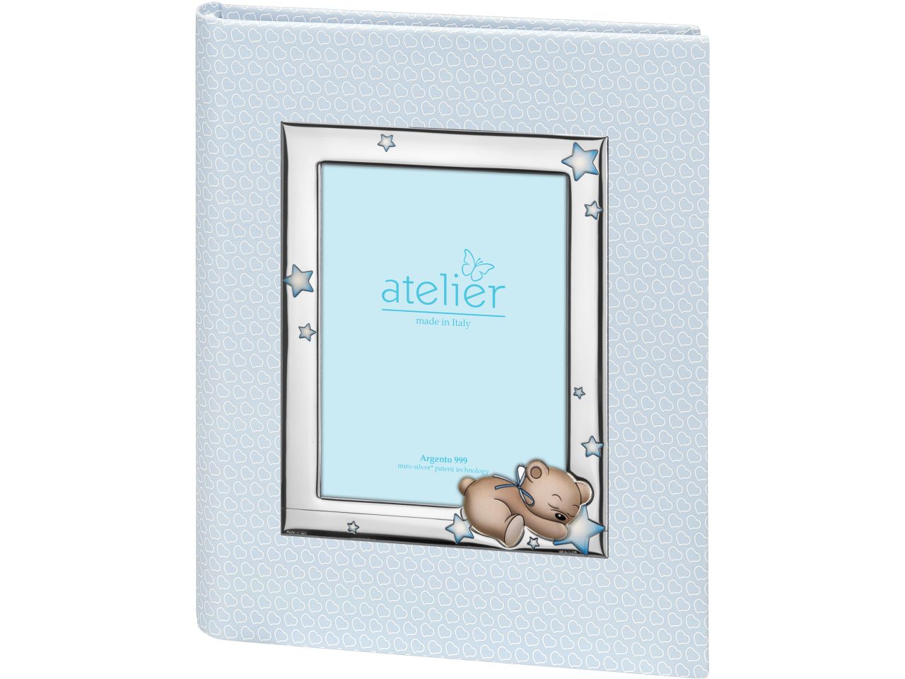 Album 20x25cm con portafoto 9x13cm orsetto celeste