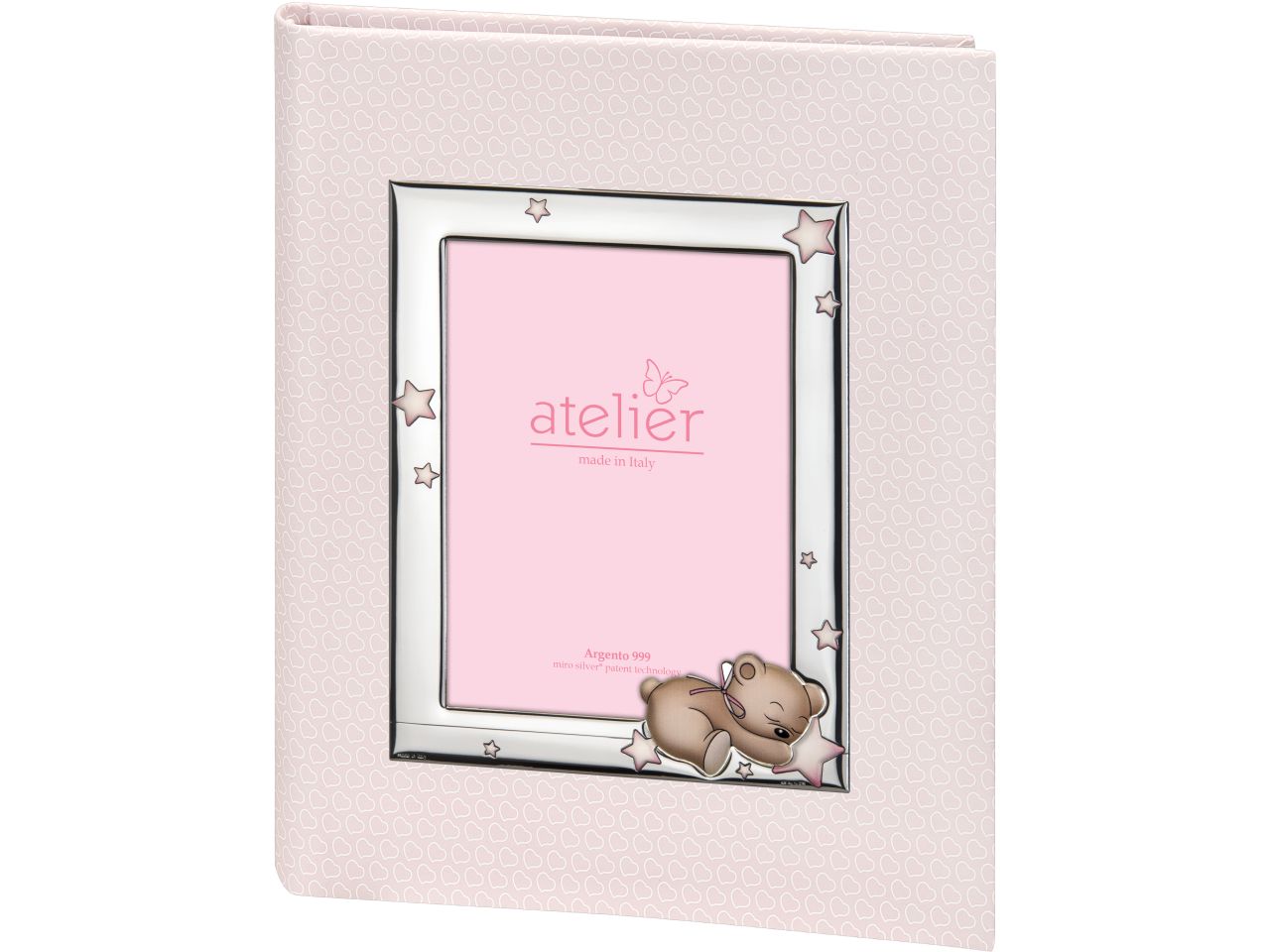 Album 20x25cm con portafoto 9x13cm orsetto rosa
