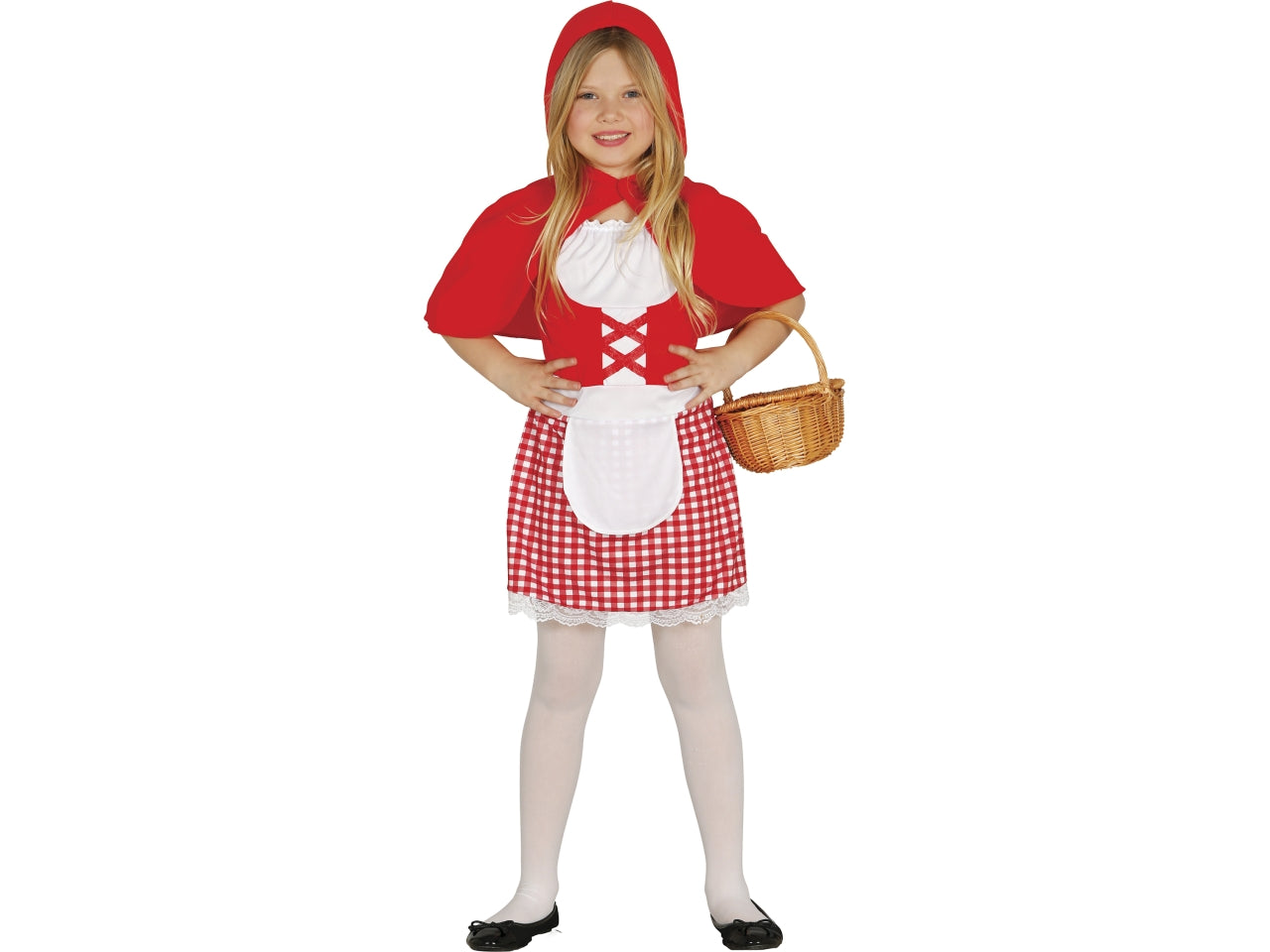 Costume ragazzina con cappuccio rosso 3-4 anni