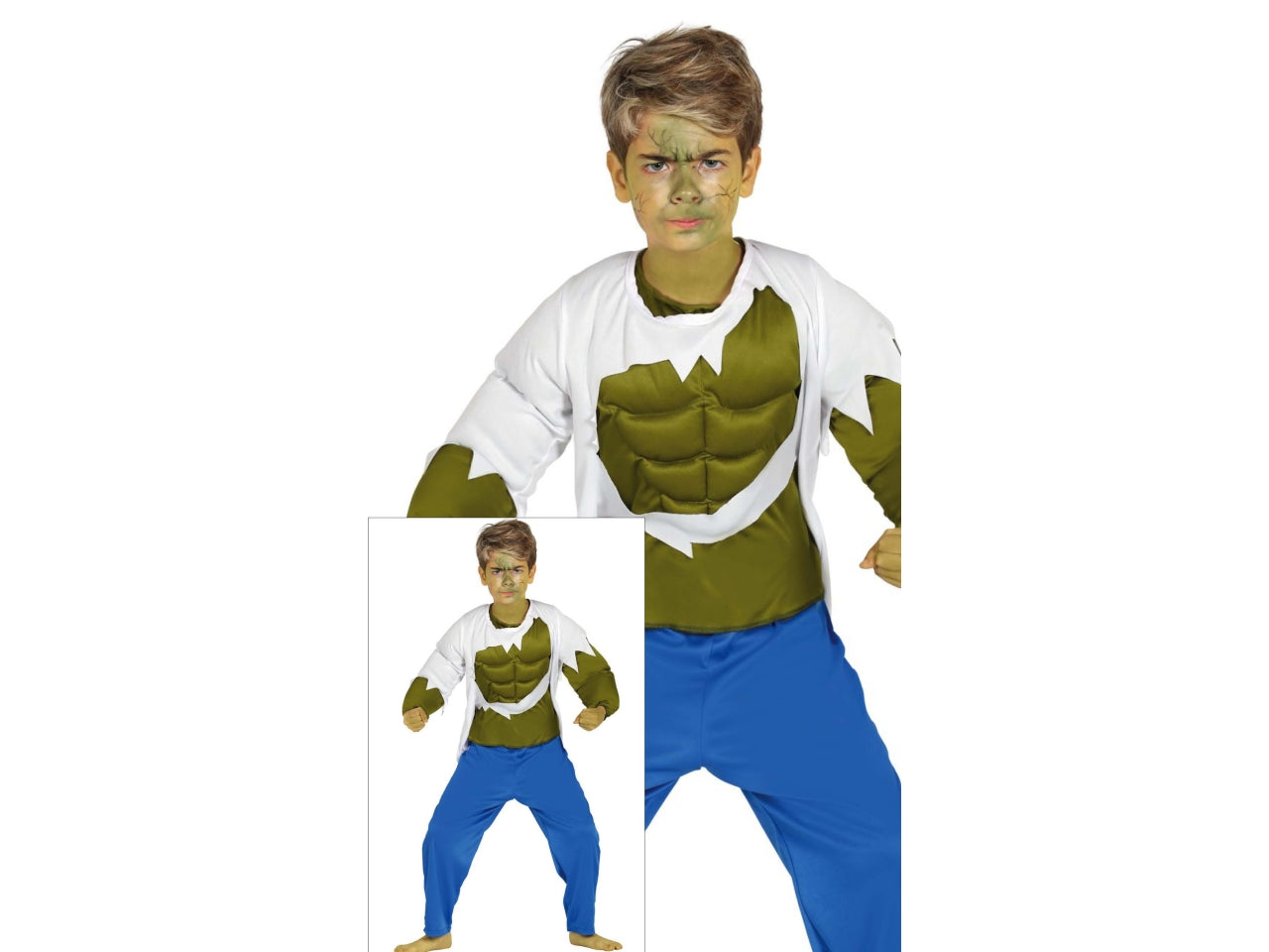 Costume forzuto verde 3-4 anni