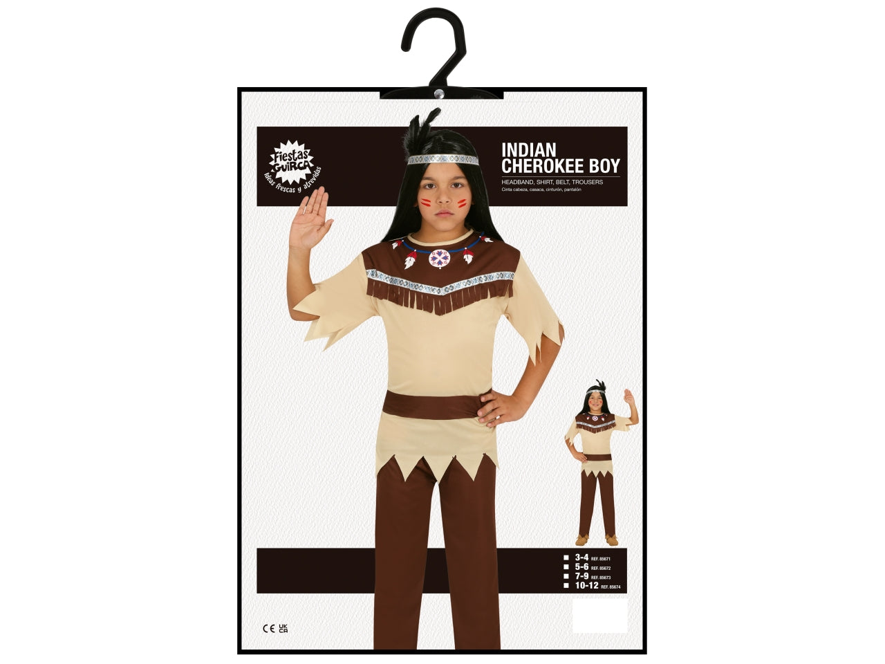 Costume indiano cherokee 3-4 anni