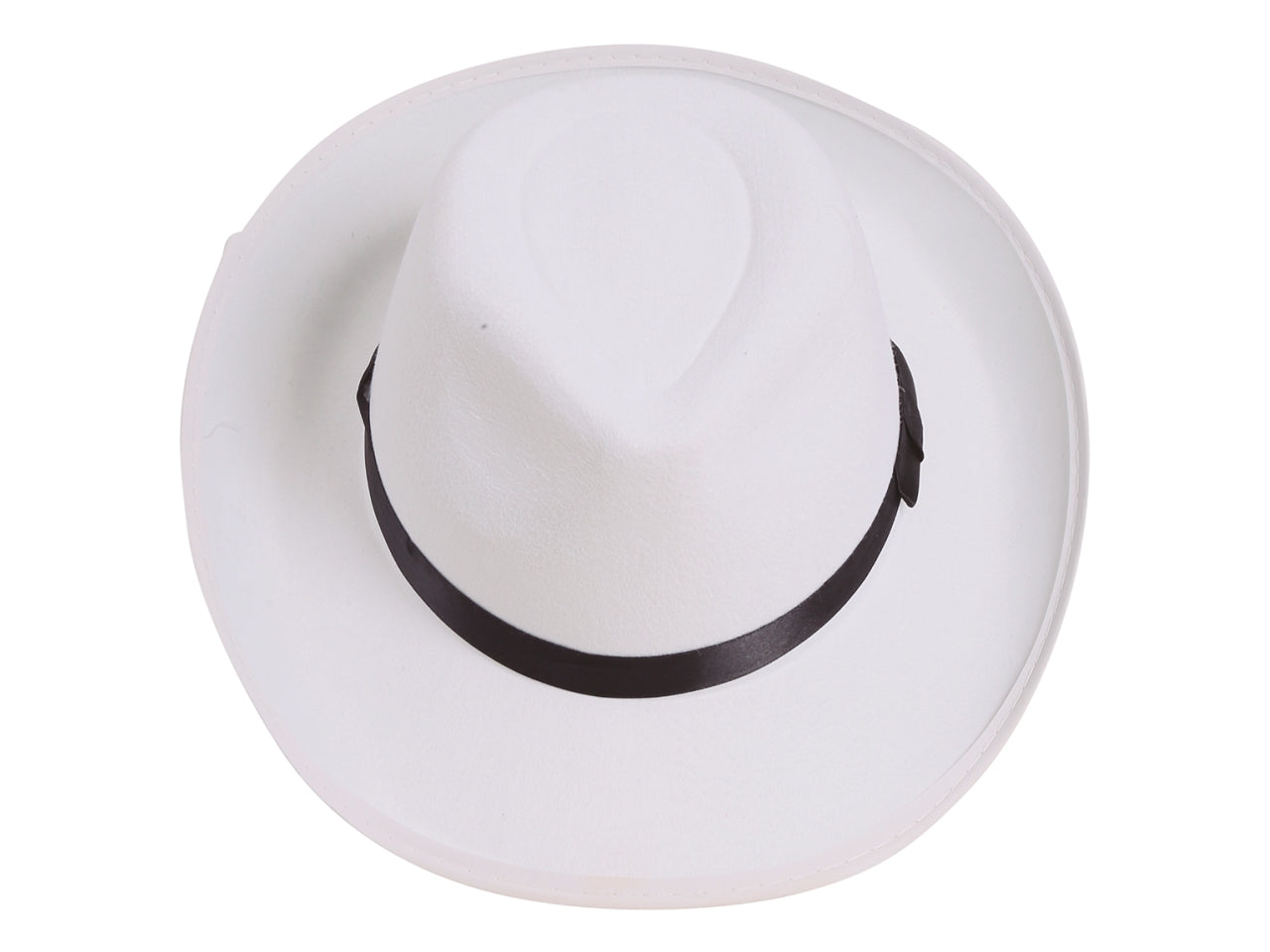 Cappello da gaster bianco con nastro nero
