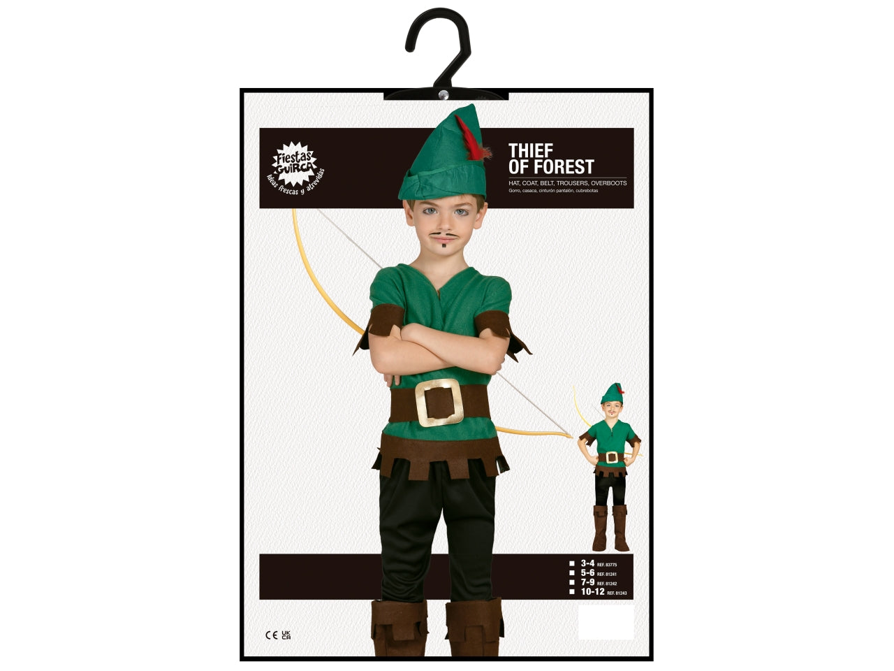Costume fuorilegge verde 7-9 anni