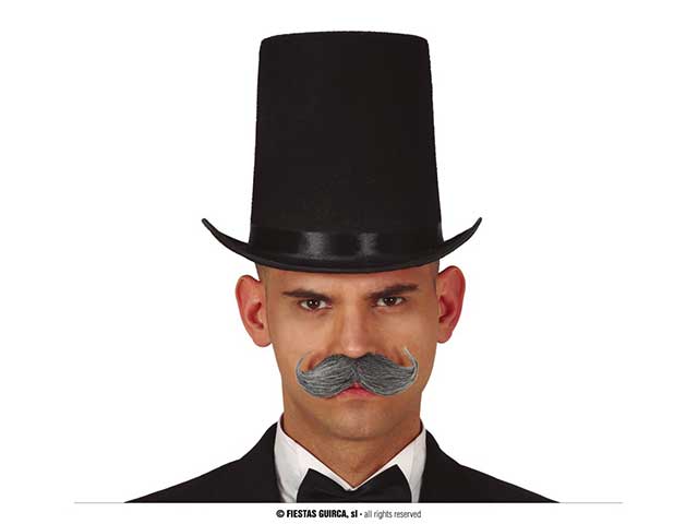 Cappello cilindro alto feltro 20cm nero