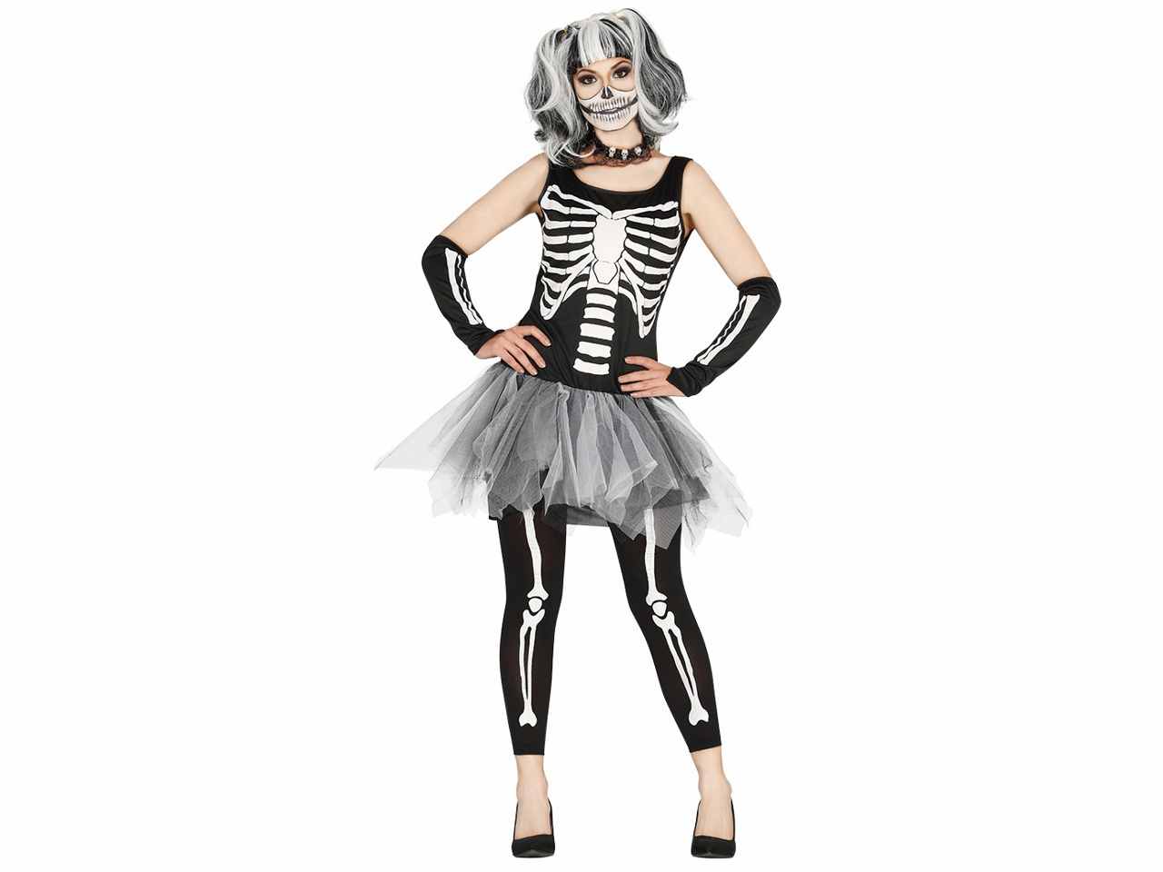 Costume da scheletro tutÃ¹ donna con leggins esclusi taglia s