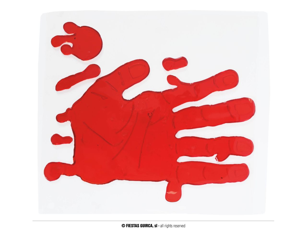 Vetrofania gel 20x25cm effetto mano sangue