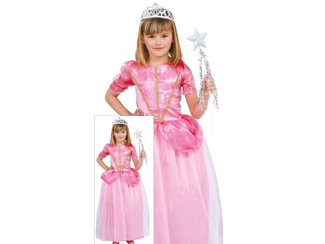 Costume principessa del ballo rosa 7-9 anni