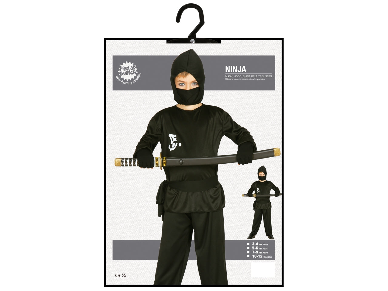 Costume ninja 5-6 anni