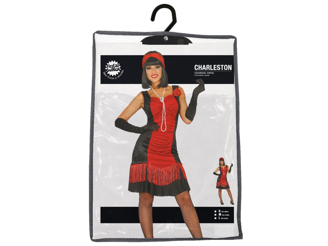Costume adulto charleston rosso e nero taglia M