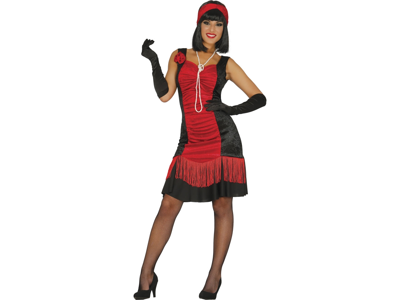 Costume adulto charleston rosso e nero taglia XL