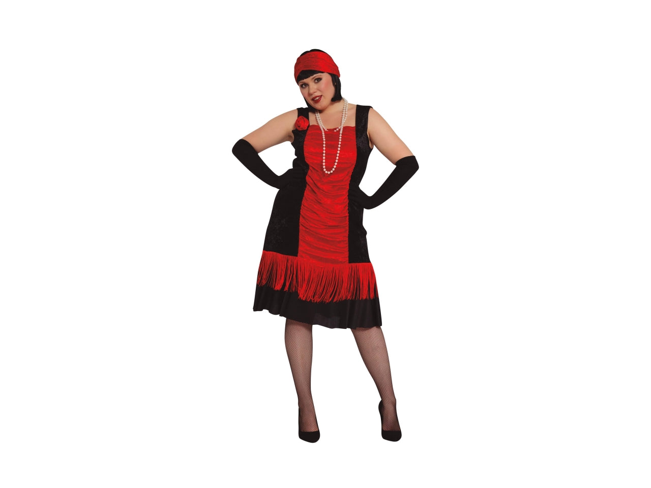 Costume adulto charleston rosso e nero taglia XL