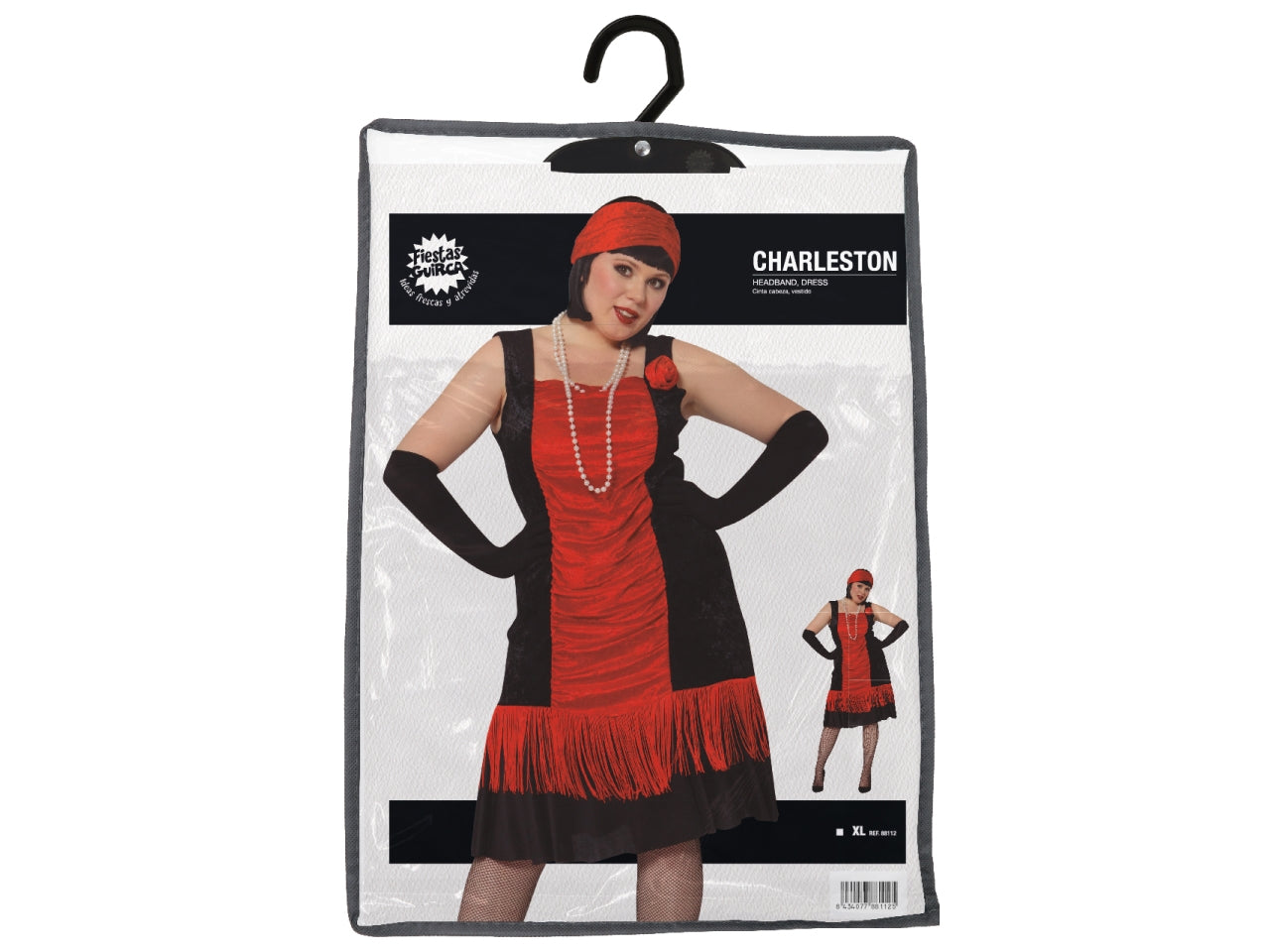 Costume adulto charleston rosso e nero taglia XL