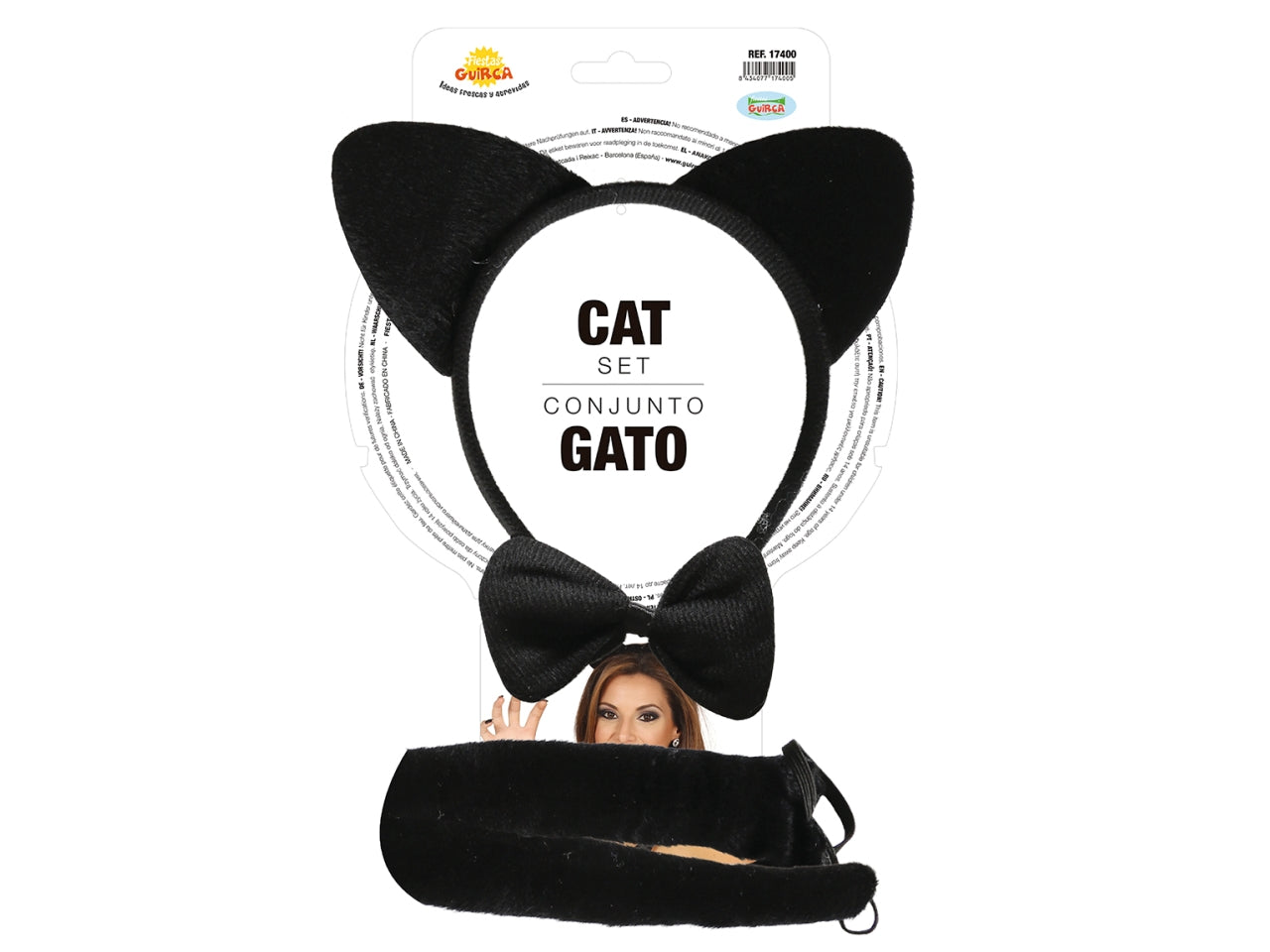 Cerchietto coda e papillon da gattina
