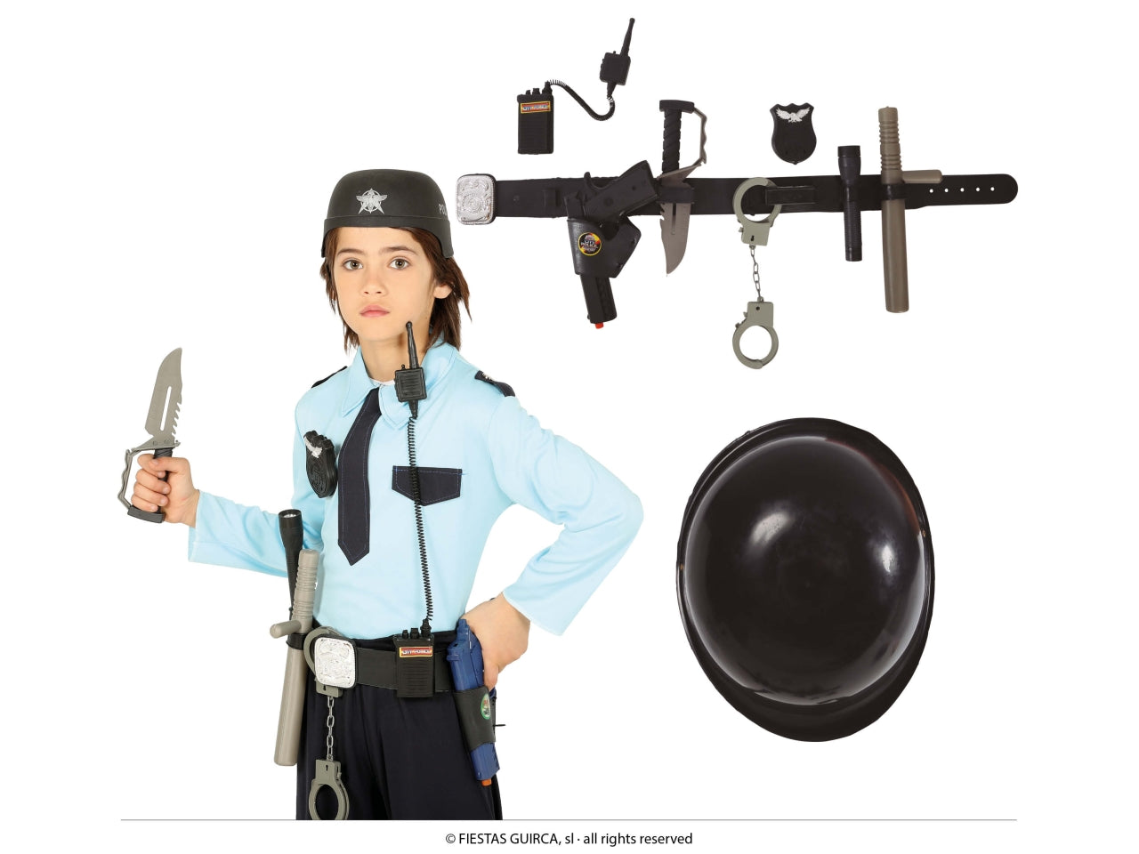 Cinturone da poliziotto con casco
