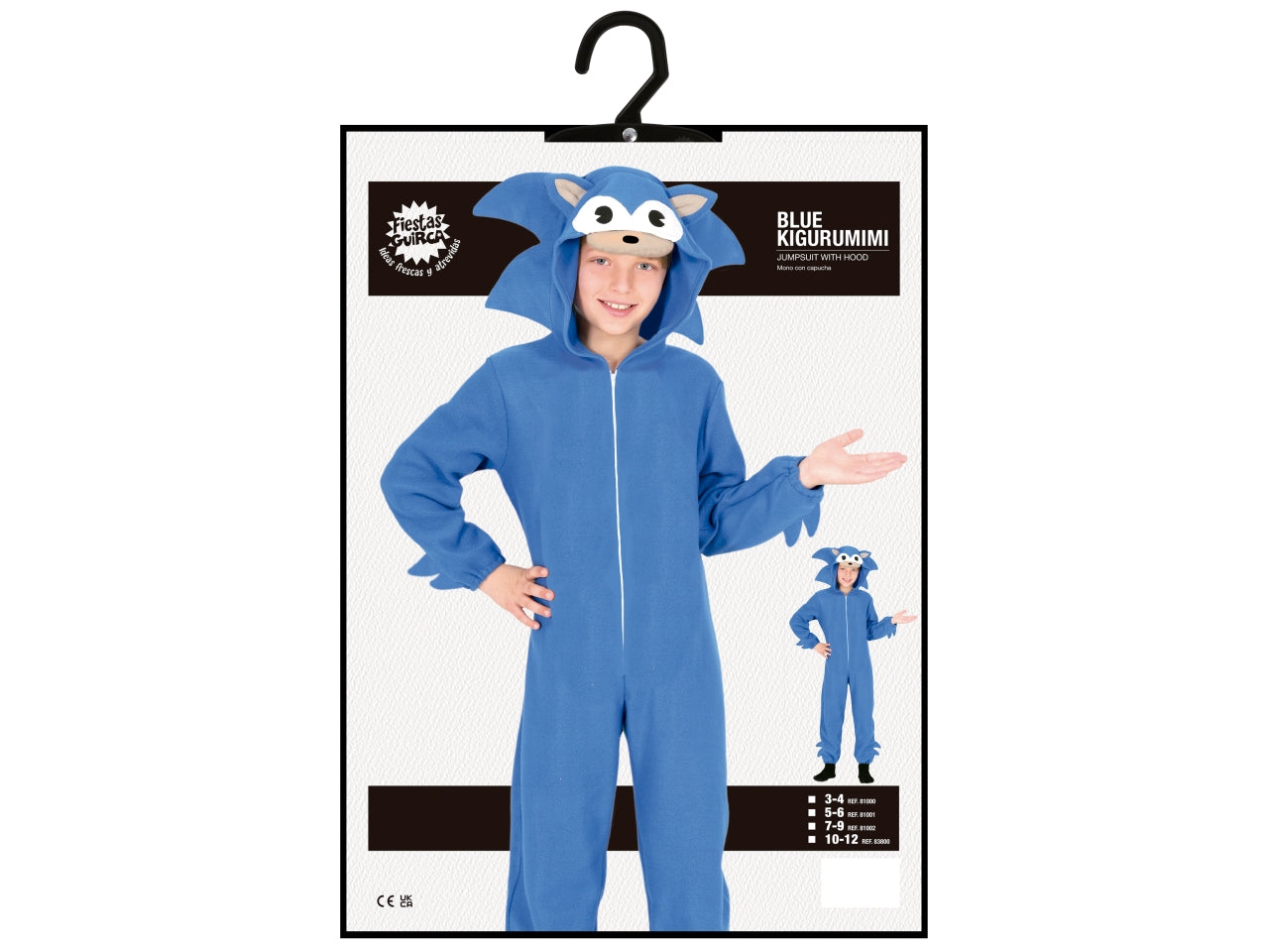 Costume kigurumimi blu 3-4 anni