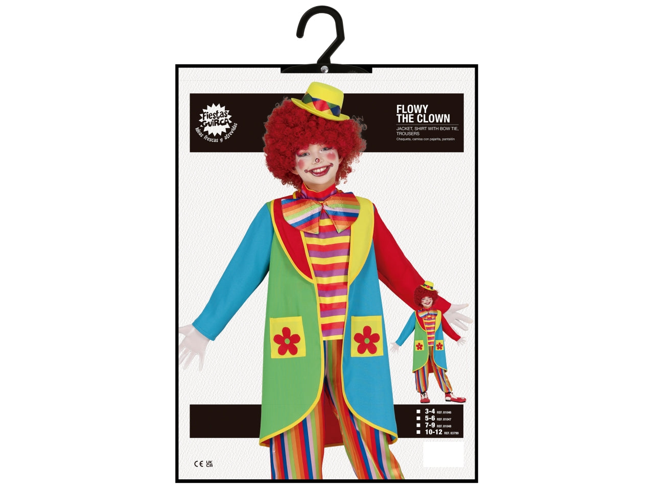 Costume clown flowy 5-6 anni