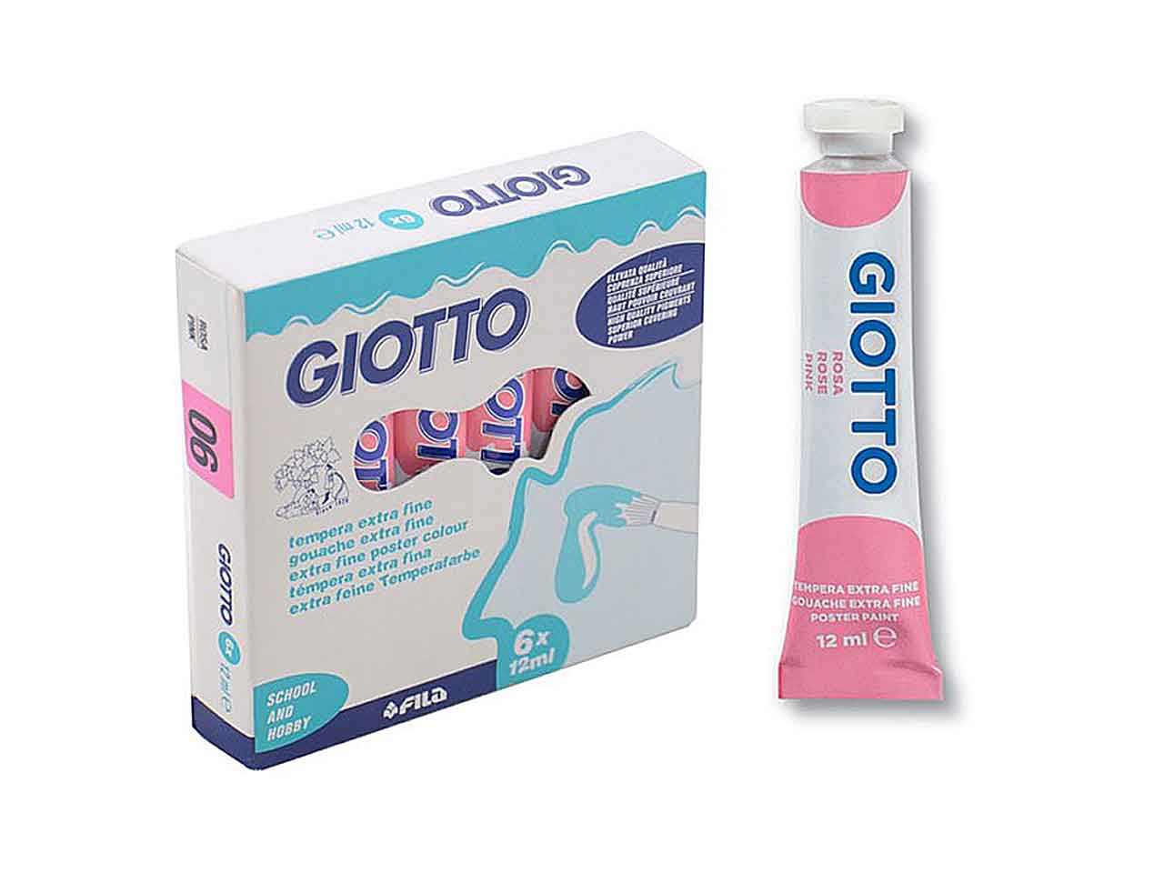 Tempera acrilica Giotto rosa 12 ml