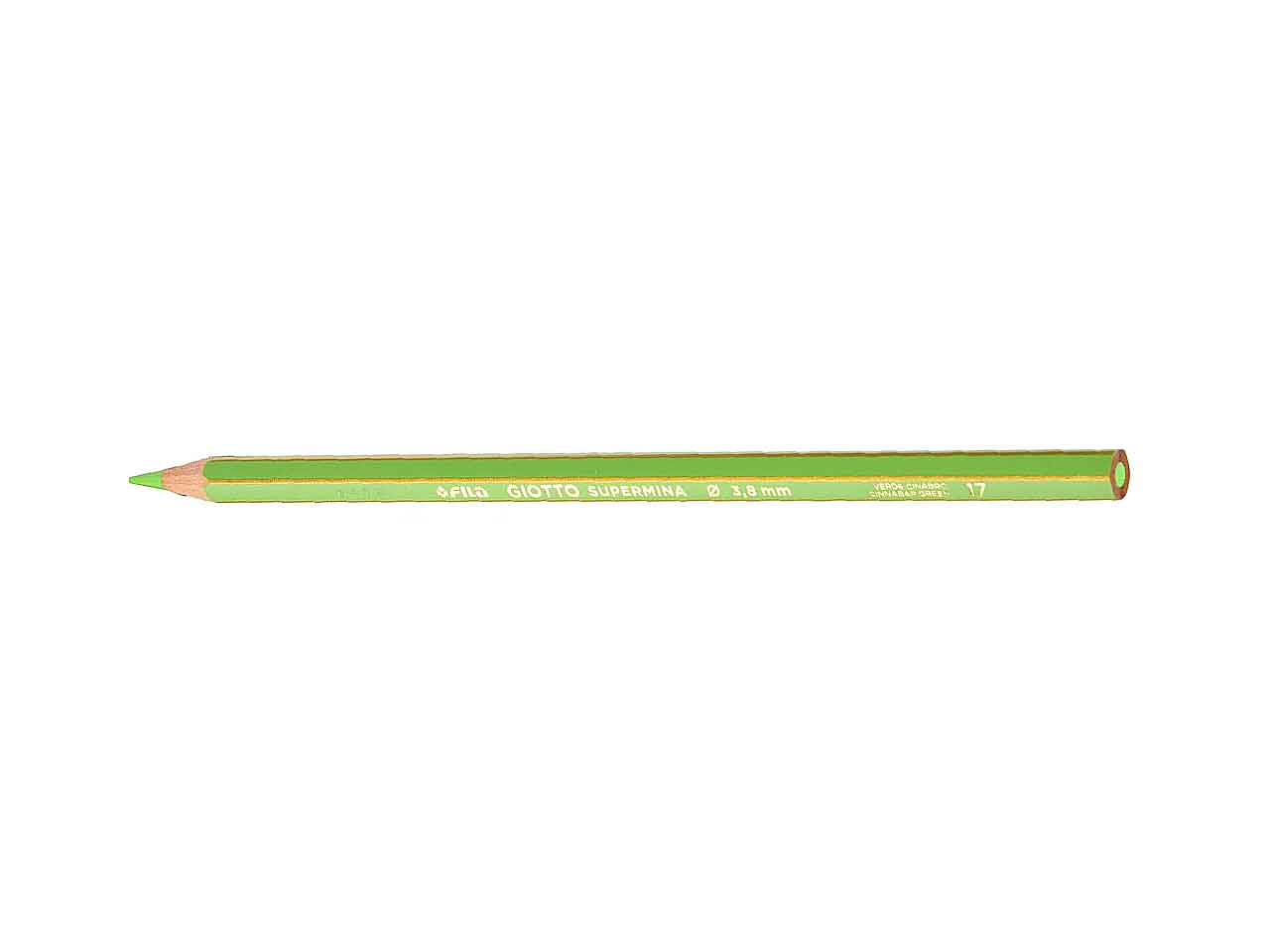 Pastelli supermina esagonale con fusto uguale alla mina verde cinabro D 3.8 mm L 18 cm Giotto