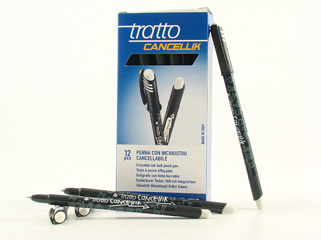 Penna a sfera Fila Tratto Cancellik, con inchiostro cancellabile, con cappuccio nero 0,7 mm