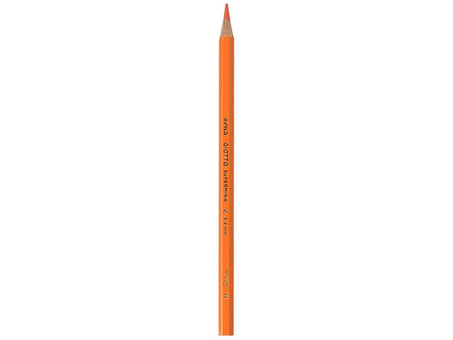 Pastelli colorati supermina esagonale con fusto uguale alla mina arancione D 3.8 mm L 18 cm Giotto