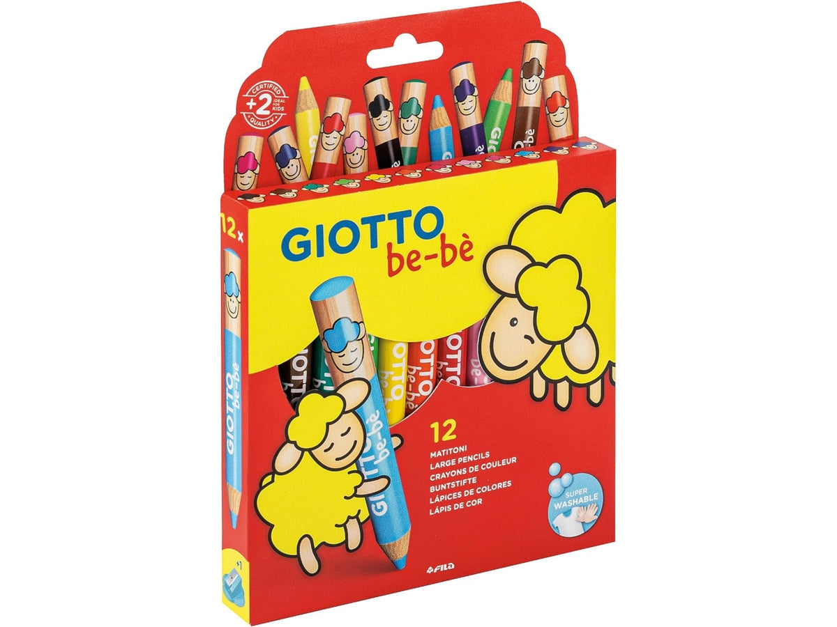 Giotto BebÃ¨ matitoni da 12 colori e temperino