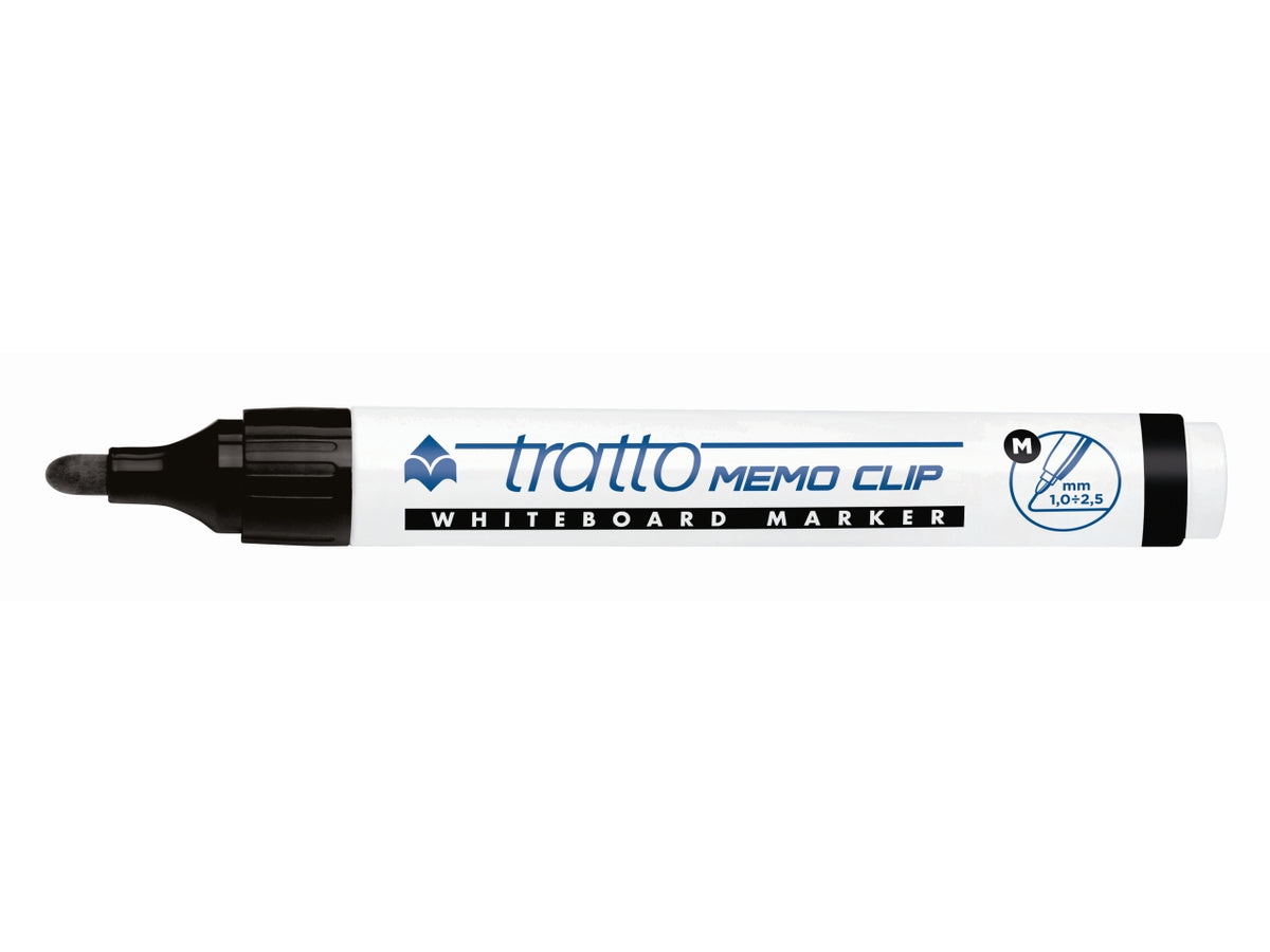 Pennarelli da lavagna bianca Tratto memo clip nero punta tonda 4 mm - Fila