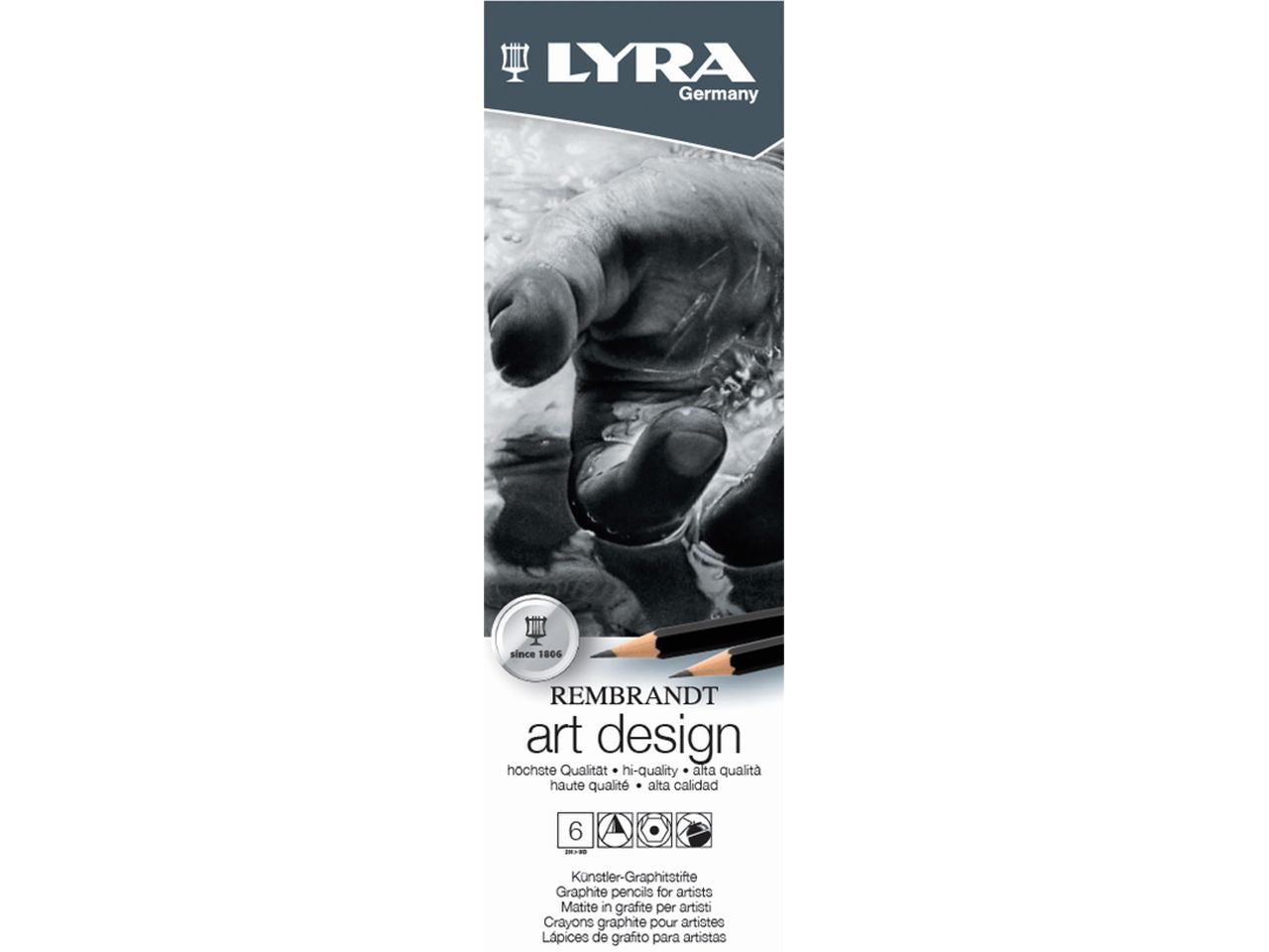 Lyra rembrandt matita graduata 6pz