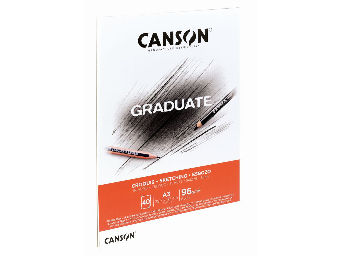 Blocco da disegno graduate croquis misua a3 29,7x42cm 96g/m2 con 40 fogli