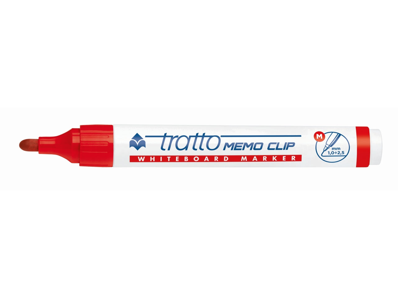 Pennarelli da lavagna bianca Tratto memo clip rosso punta tonda 4 mm - Fila