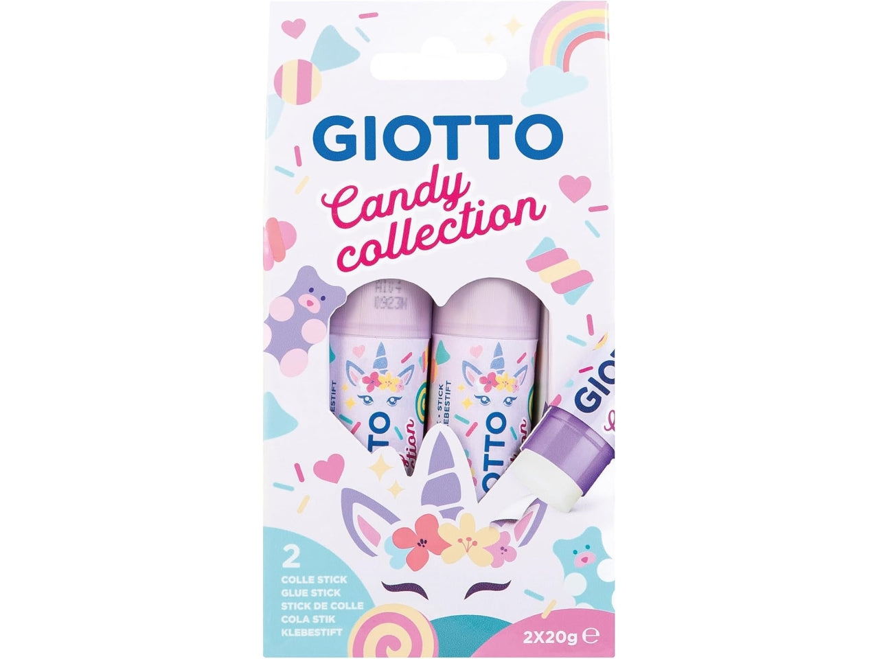 Giotto colla stick Candy Collection, confezione 2 pezzi da 20 gr