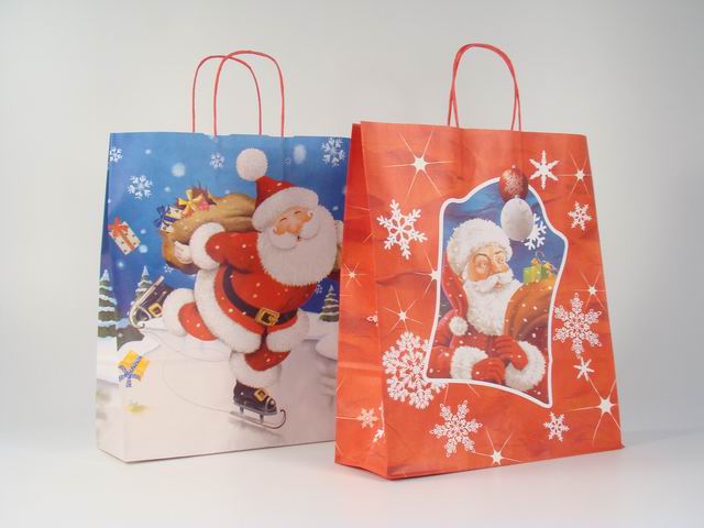 Shopper natalizia in carta 36x12x41cm assortite