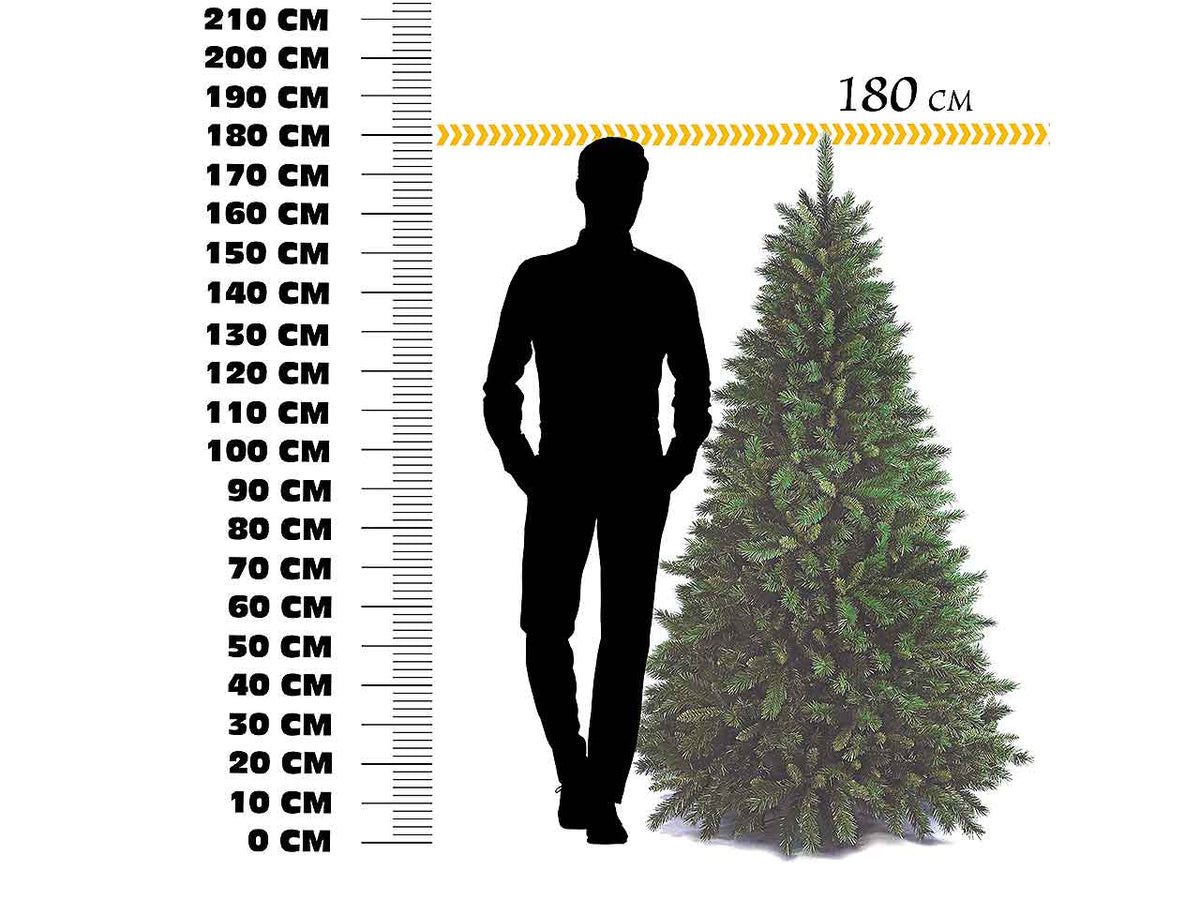 Albero di natale New Tiffany 180cm d.109cm 723 rami montaggio a gancio pvc