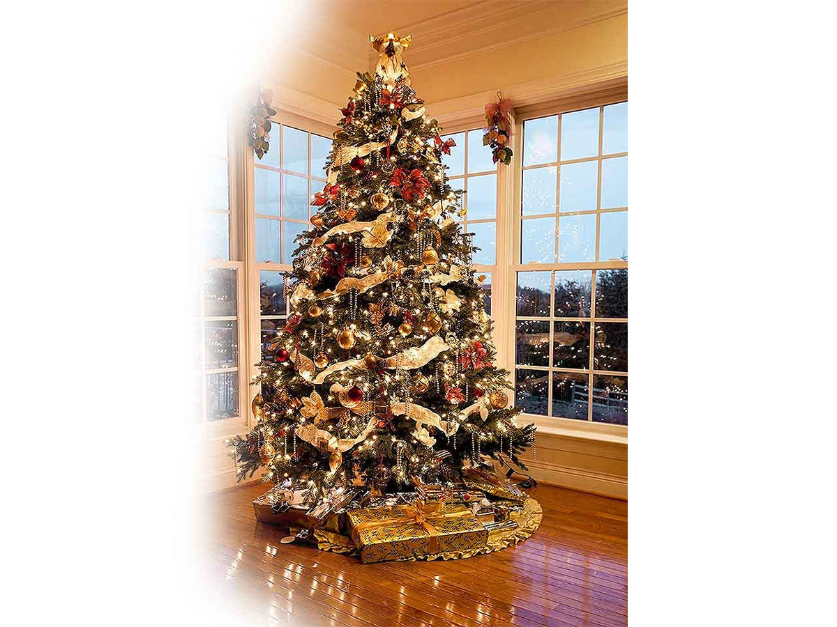 Albero di natale New Tiffany 210cm d.129cm 1078 rami montaggio a gancio pvc