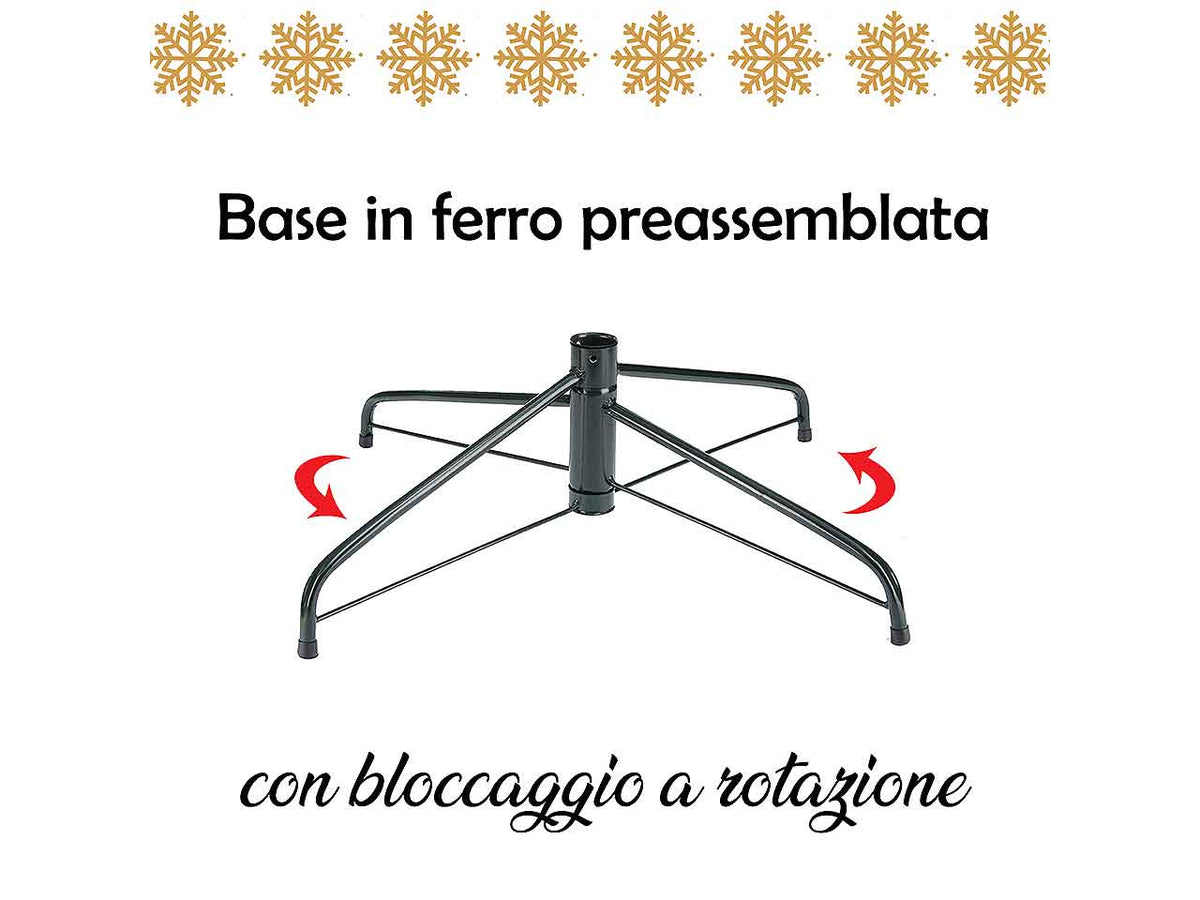 Albero di natale New Tiffany 240cm d.142cm 1516 rami montaggio a gancio pvc $