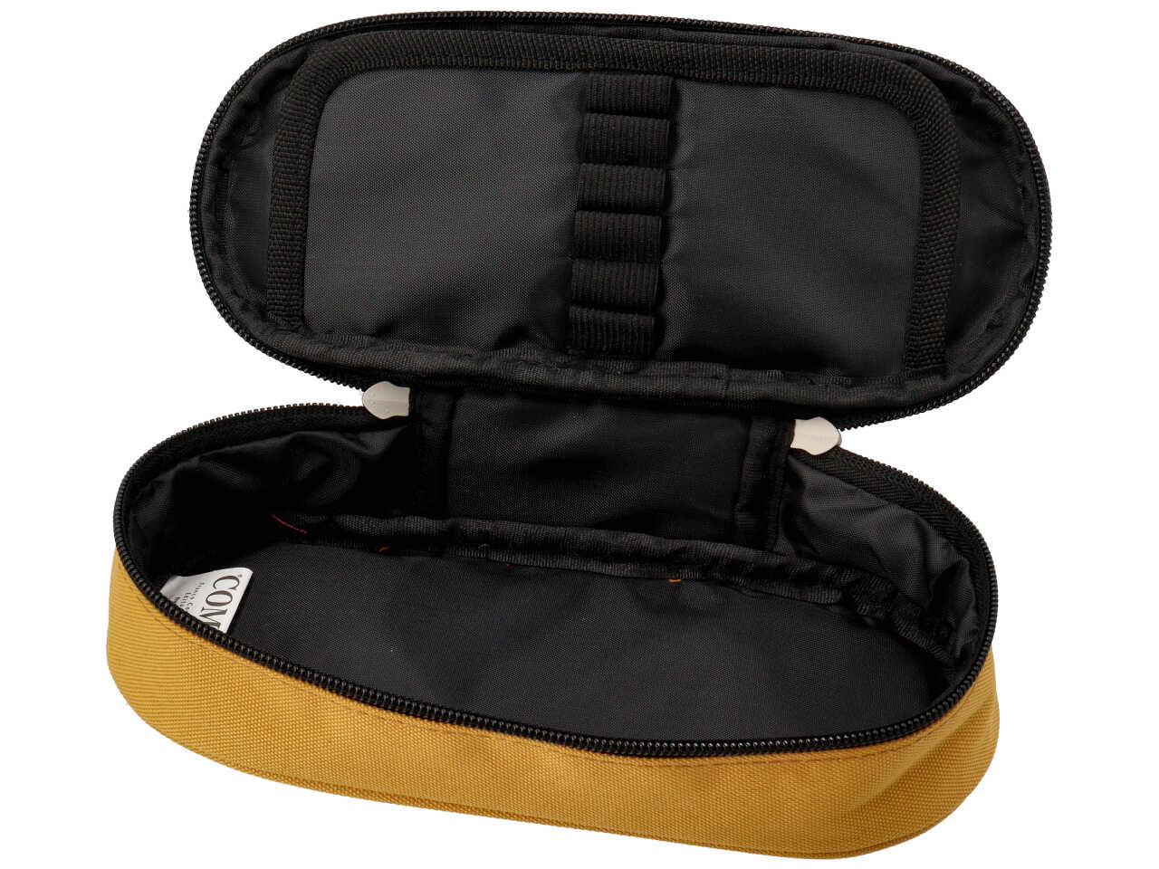 Astuccio ovale Comix giallo organizzato in tessuto monocolore