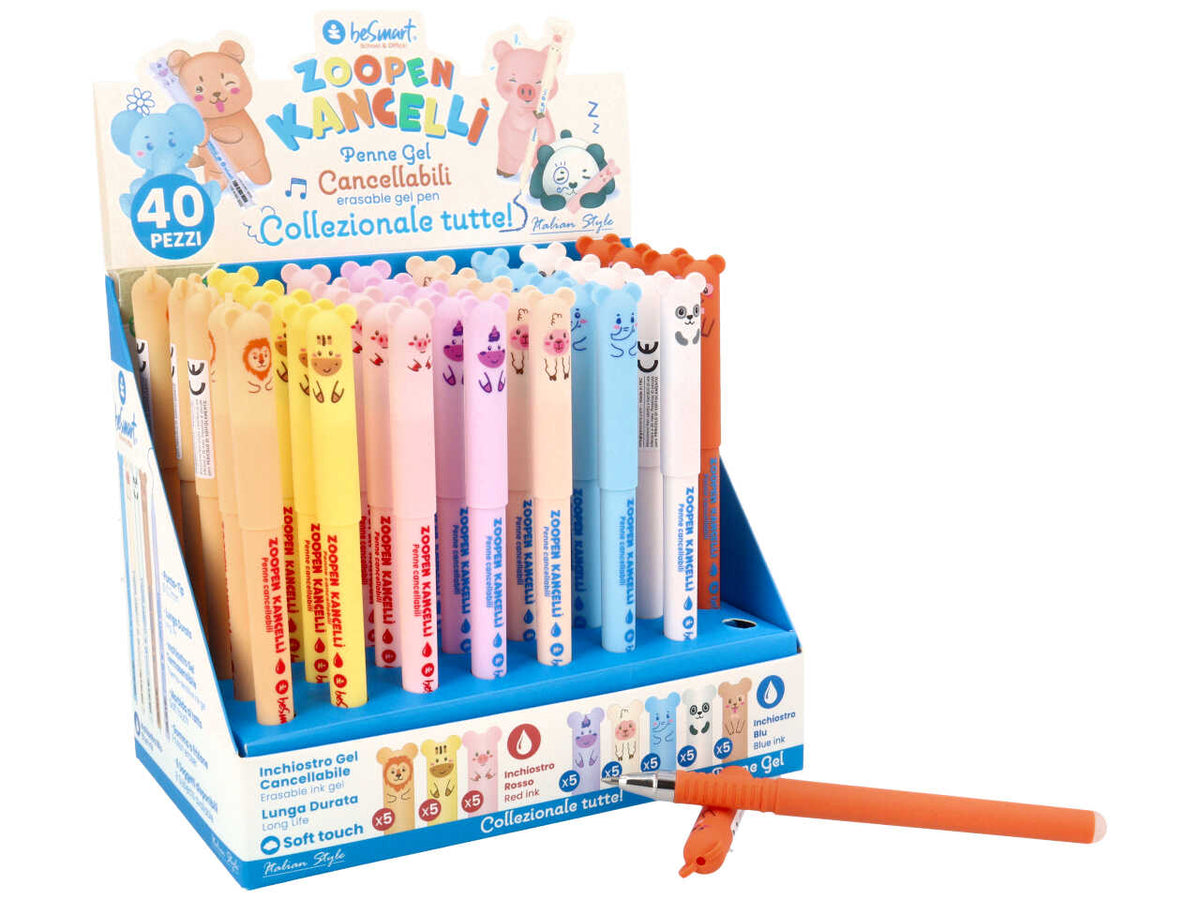 Penna cancellabile Zoopen KancellÃ¬, inchiostro rosso e blu assortiti