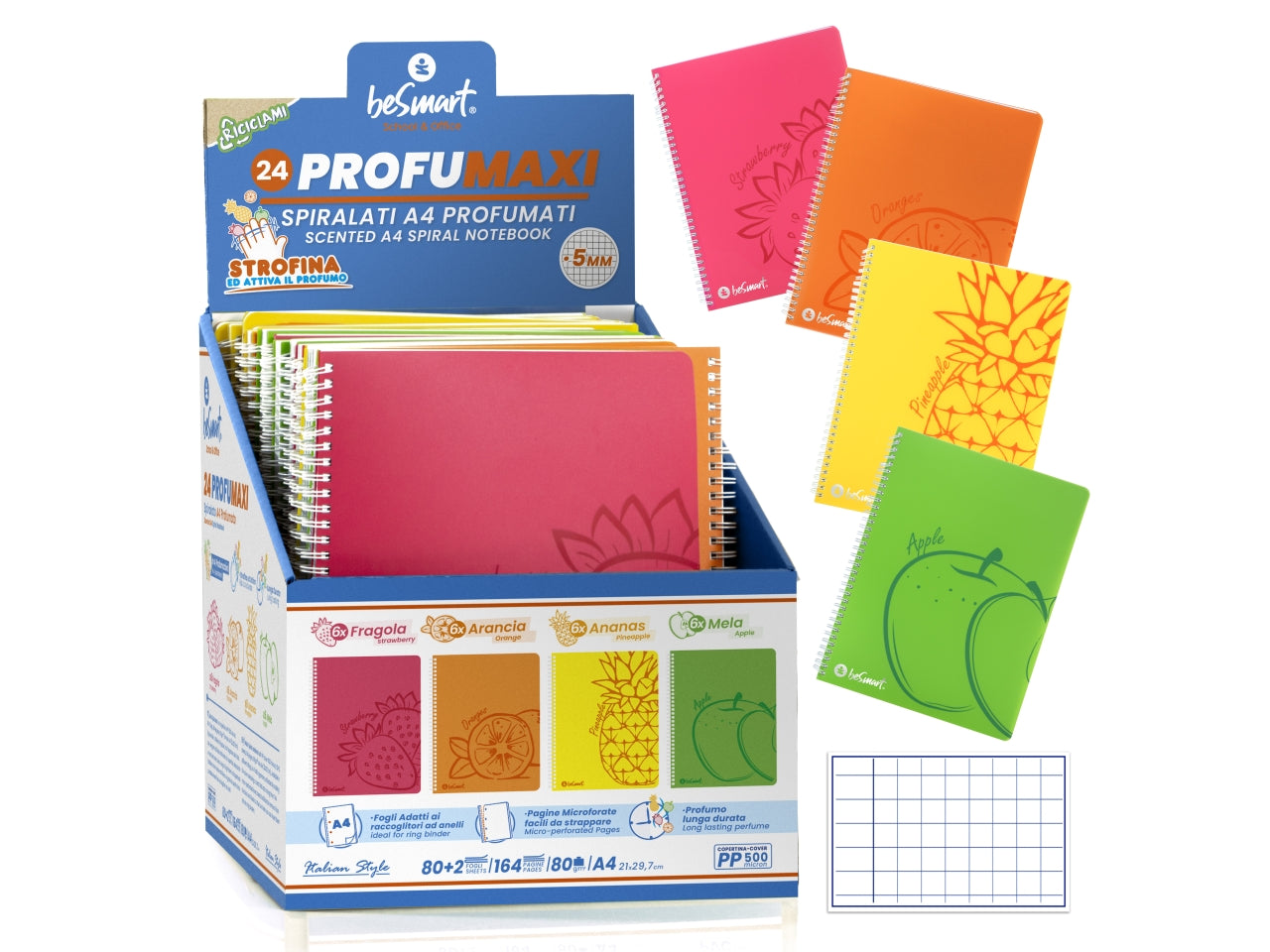 Profumaxi 5mm spiralato pvc fruit sense 4 colori 80ff 80gr
