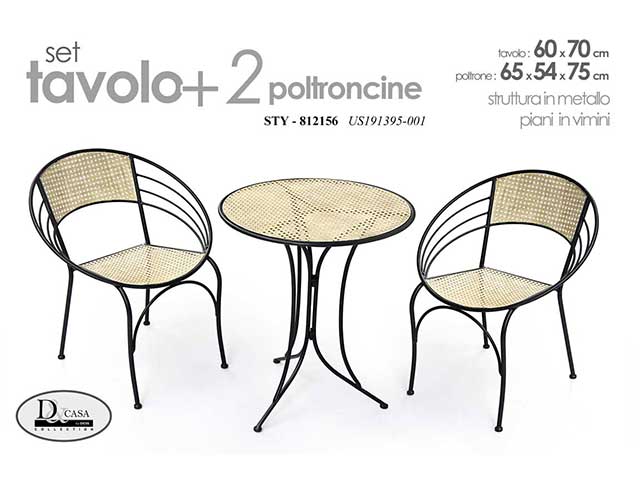 Linea sty tavolo+sedie 2 pezzi 812156