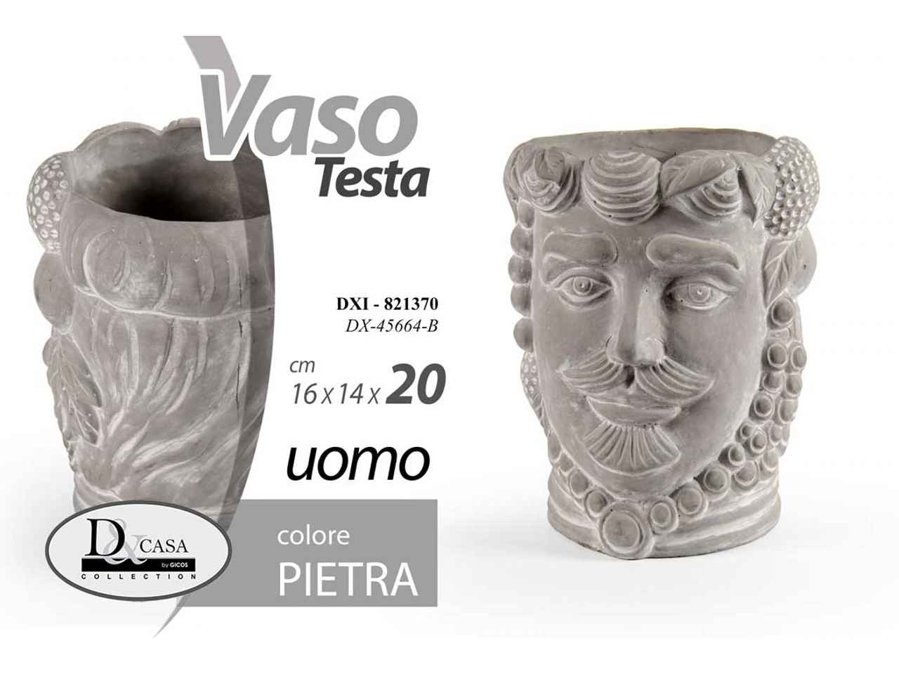 Vaso testa di 16x14x20cm uomo 821370