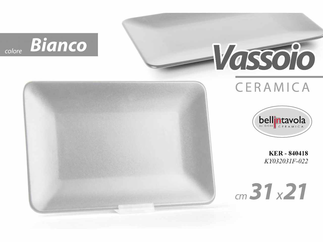 Vassoio ret.31x21 bianco 840418