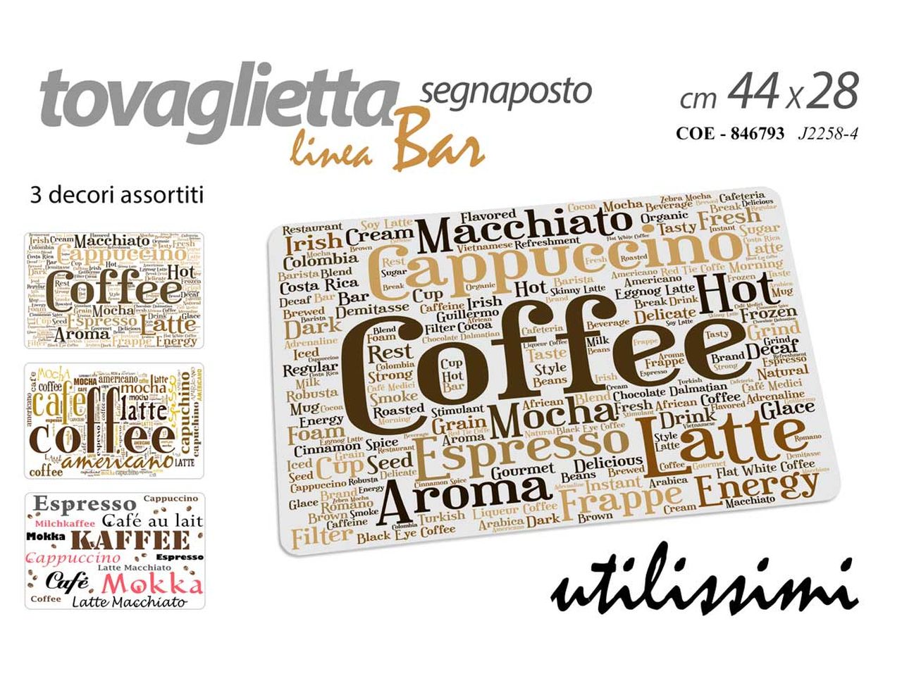 Segna posto in plastica modelli assortiti misura 44x28cm