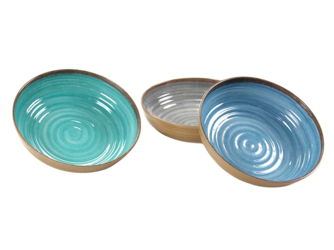 Piatto fondo in melamina stile marinaro assortiti 20 cm - Utilissimi