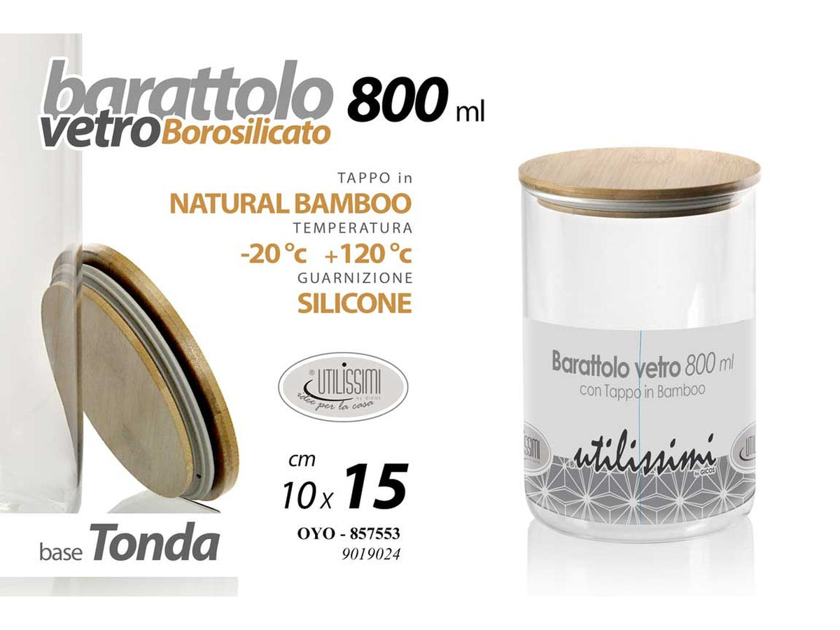Barattolo oyo in vetro capacita' 800ml misura 10x15cm