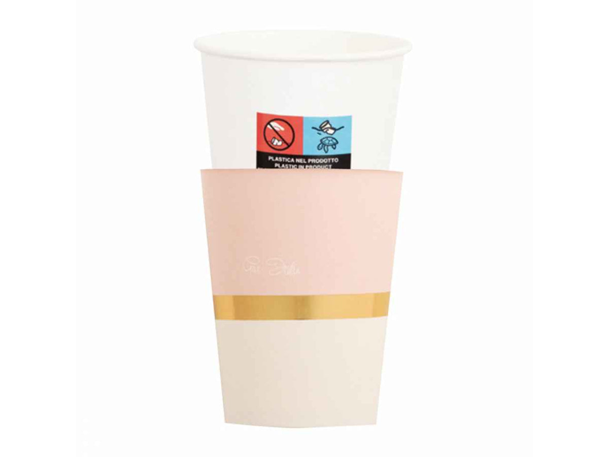 Bicchieri con 8 cover baby chic rosa da 250cc - la confezione comprende 8 bicchieri