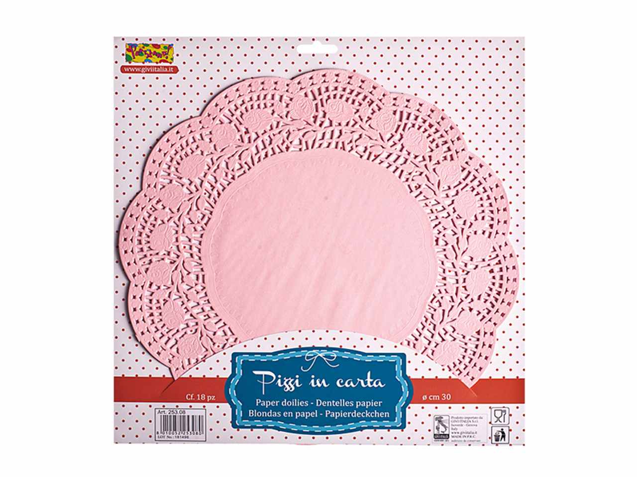 Centrino 60 pezzi pizzo rosa 14cm 25343